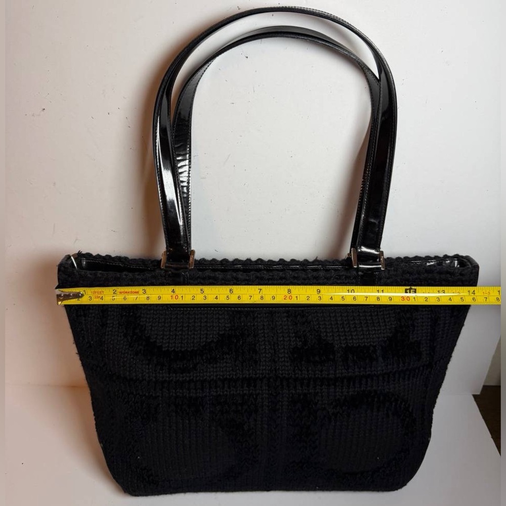 Salvatore Ferragamo Gancini Wool Knit Leather Tote Bag - Picture 2 of 12